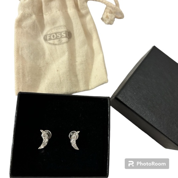 Fossil moon earrings - Picture 3 of 5